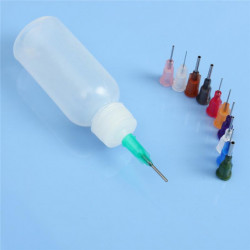1 St Transparent Polyeten Nål Doserings Dispenser Flaska För Harts Löda Flöde Klistra 11 Nålar 30ml
