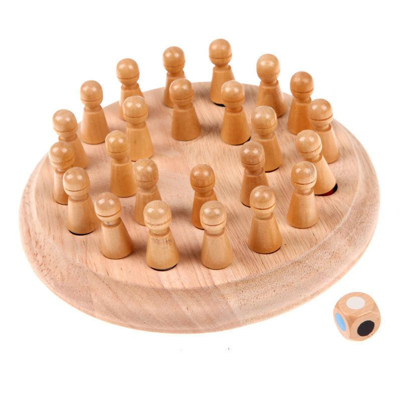 1set Barn Trä Minne Match Pinne Schack Spel Pedagogisk Färg Kognitiv Förmåga Minne Träning Leksaker