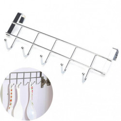 Rost Stål Badrum Kök Arrangör Galge Krokar Med 5hook Handduk Hatt Täcka Kläder Skåp Dra Dörr Vägg