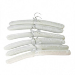 5pcs Grädde Mjölk Vit Satin Vadderad Täcka Kläder Krok Galgar E2shopping