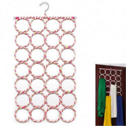 Kreativ Liv Multifunktions 28 Hål Ringa Rep Scarf Wraps Sjal Lagring Hållare Krok Galge Dekor Rum 73cm