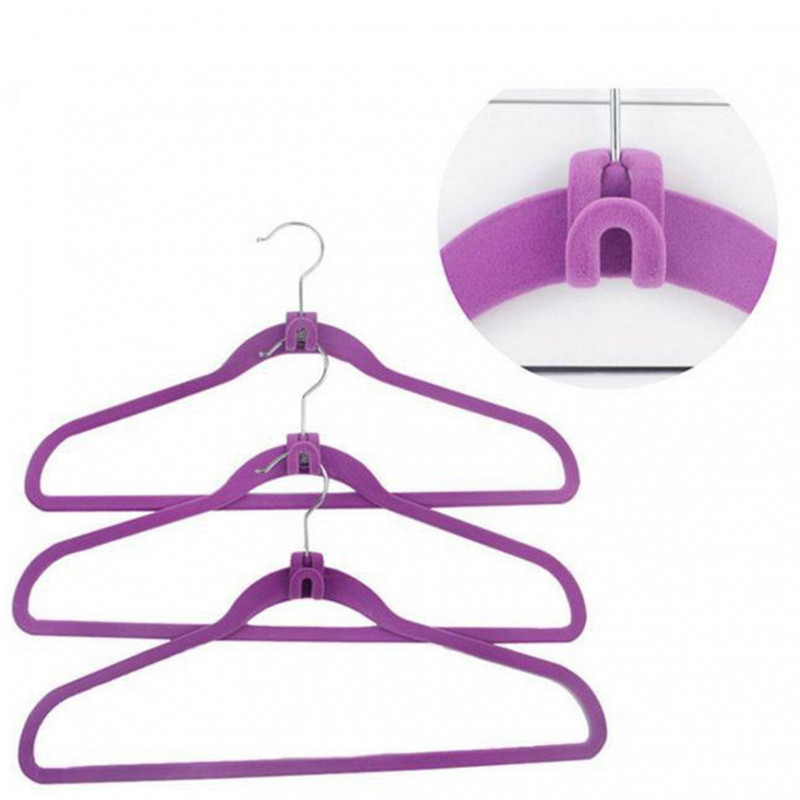 10 Pcs Slumpmässig Färg Hem Kreativ Mini Flockas Kläder Galge Lätt Krok Closet