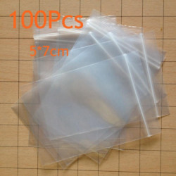 100pcs 7x5cm Ziplock Låsa Blixtlås Poly Klar Påsar Plast Mat Lagring Påsar Tjock Transparent Paket