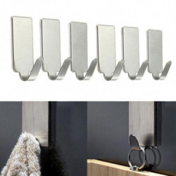 6pcs Själv Lim Hem Kök Vägg Dörr Rost Stål Hållare Krok Galge U6627