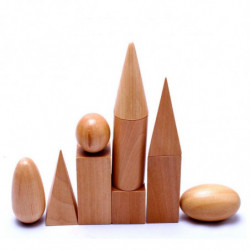 10 St Uppsättning Montessori Material Unge Pedagogisk Trä Geometri Pussel Byggnad Blocks Fungera Trä