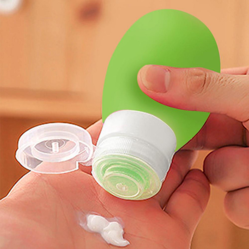 Tömma Resa Bärbar Silikon 38 Ml Flaska Lotion Schampo Bad Behållare Med Hål