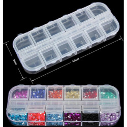12 Löstagbar Transparent Plast Dividerat Lagring Låda Hem Spika Konst Tömma Dividerat Lådor Strass