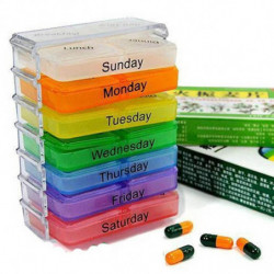 Aste Medicin Varje Vecka Lagring Piller 7 Dag Tablett Sorter Låda Behållare Fall Arrangör