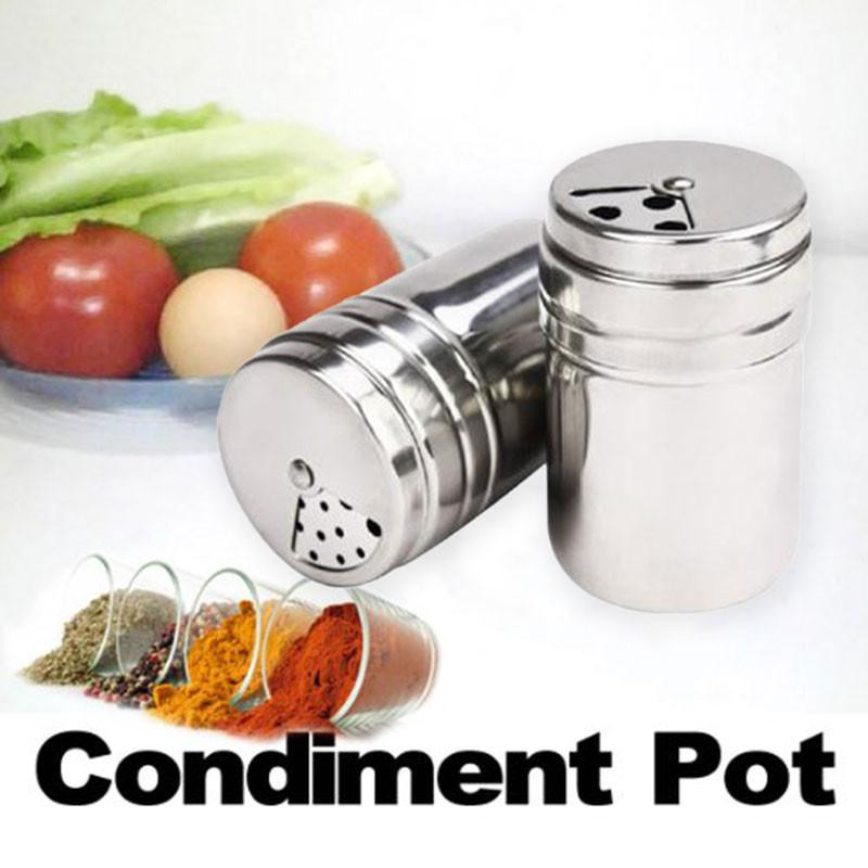 Rost Stål Multifunktions Salt Peppar Shaker Kryddor Kryddor Burk Tandpetare Fall Kök Tillbehör 1 St