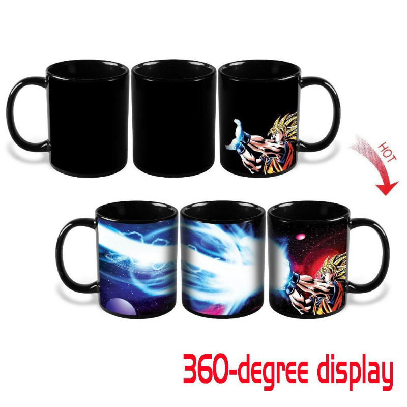 Drake Boll Z Goku Värme Reaktiv Mugg Kaffe Kopp Kamehameha Super Saiyan Färg Skiftande Värme Byta