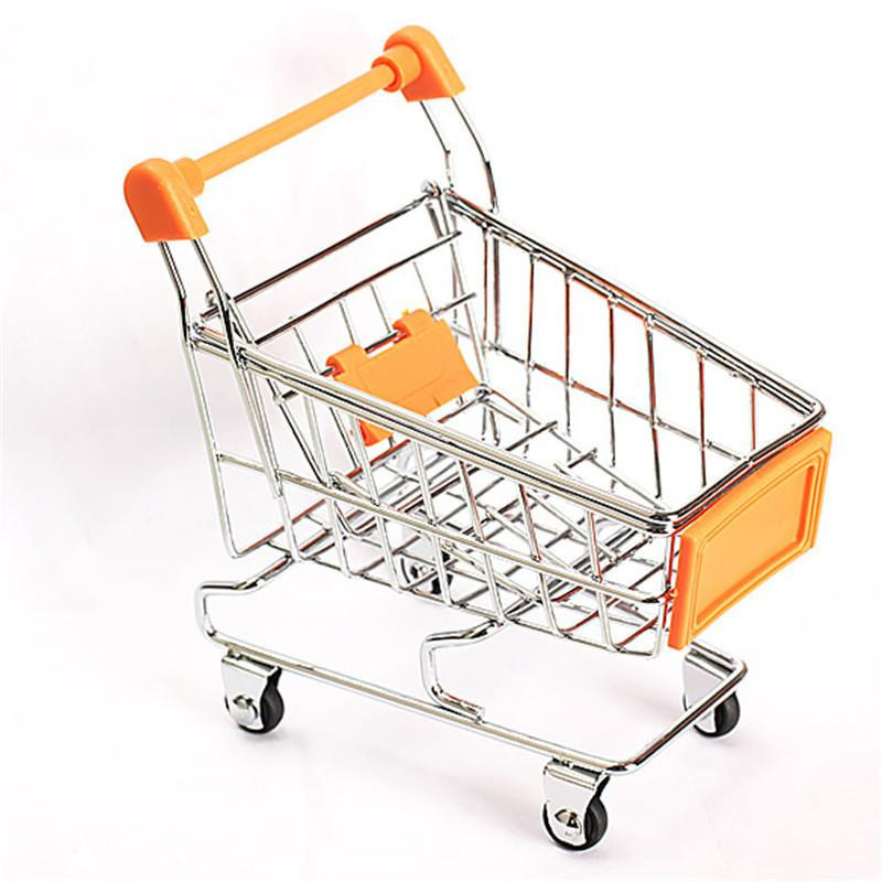 Mataffär Handkärra Handla Verktyg Vagn Leksak Låda Läge Orange Lagring Barn Bra Leksak Lådor Ptct
