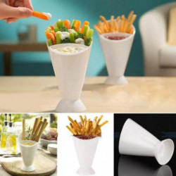 Mellanmål Kon Stå Med Avlägsna Sås Dopp Es Pommes Tes Finger Mat Sallad Kopp Hållare För Mellanmål