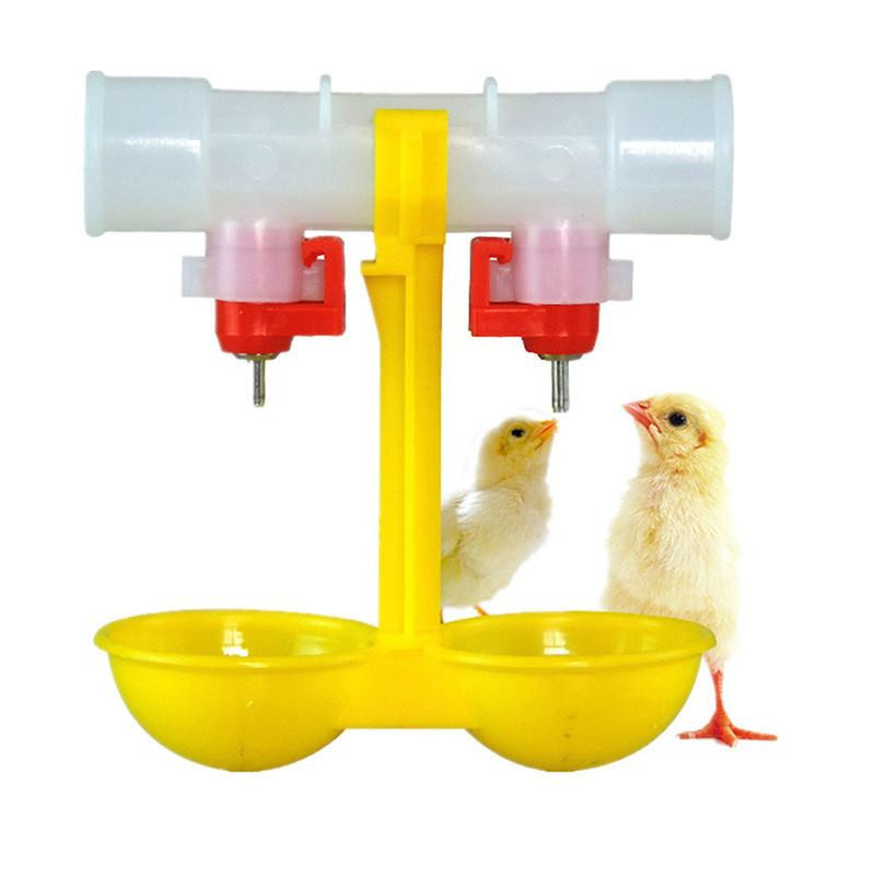 Kyckling Waterer Boll Boll Dubbel Nippel Emellanåt Mun Dricka Hängande Koppar Kyckling Matare Jordbruk