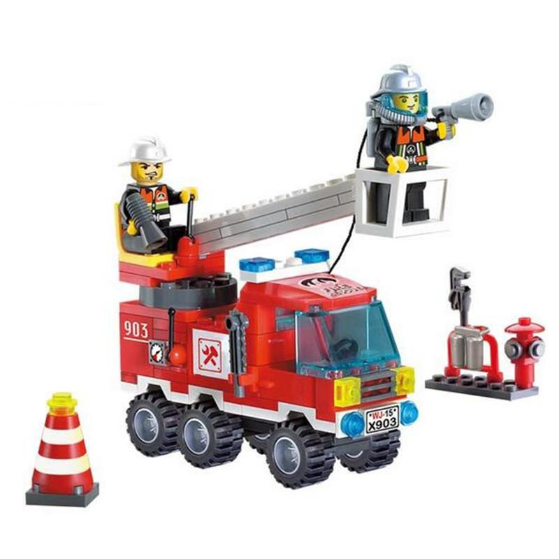 130pcs Stridande Lastbil Diy Modell Byggnad Blocks Pedagogisk Pussel Handling Figur Leksaker Barn Födelsedag
