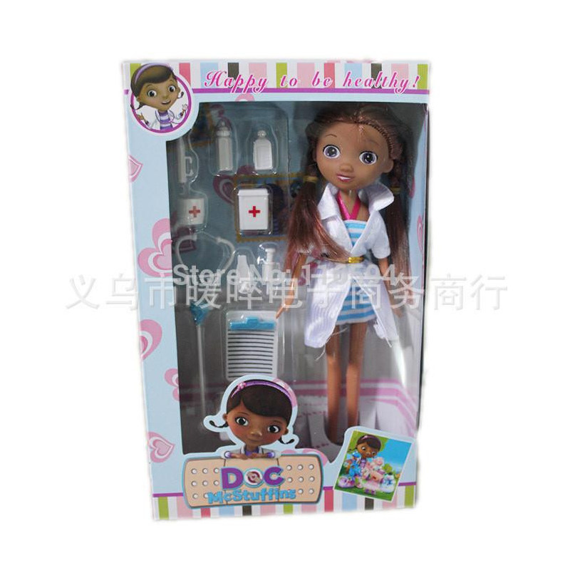 27cm Doc Mcstuffins Docka Läkare Leksak Uppsättning För Flicka Original Låda Paket Läkare Tillbehör