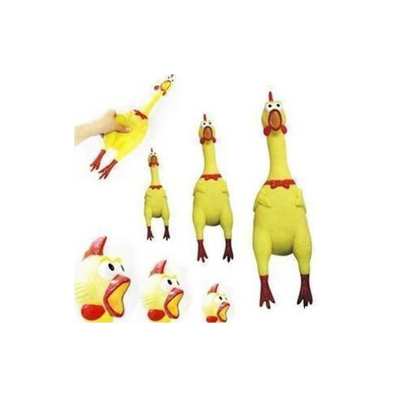 Små Storlek Gul Mini Gummi Skrikande Kyckling Sällskapsdjur Hund Kärlek Leksak Gnissla Squeaker Tugga