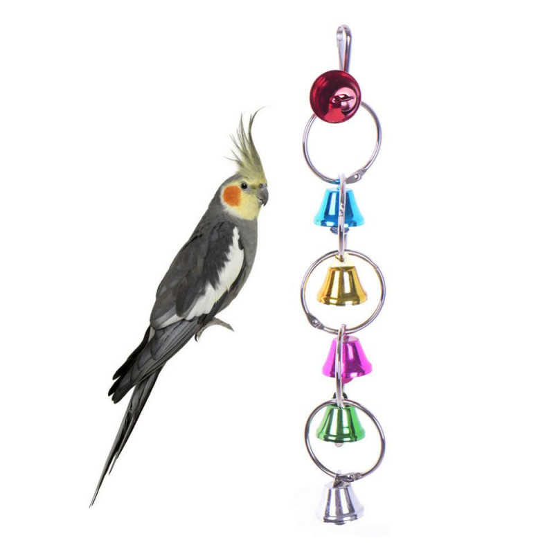 Färgrik Papegoja Bur Tugga Klocka Leksaker Conure Svänga Scratcher Cockatiel Parakit Bites Fåglar