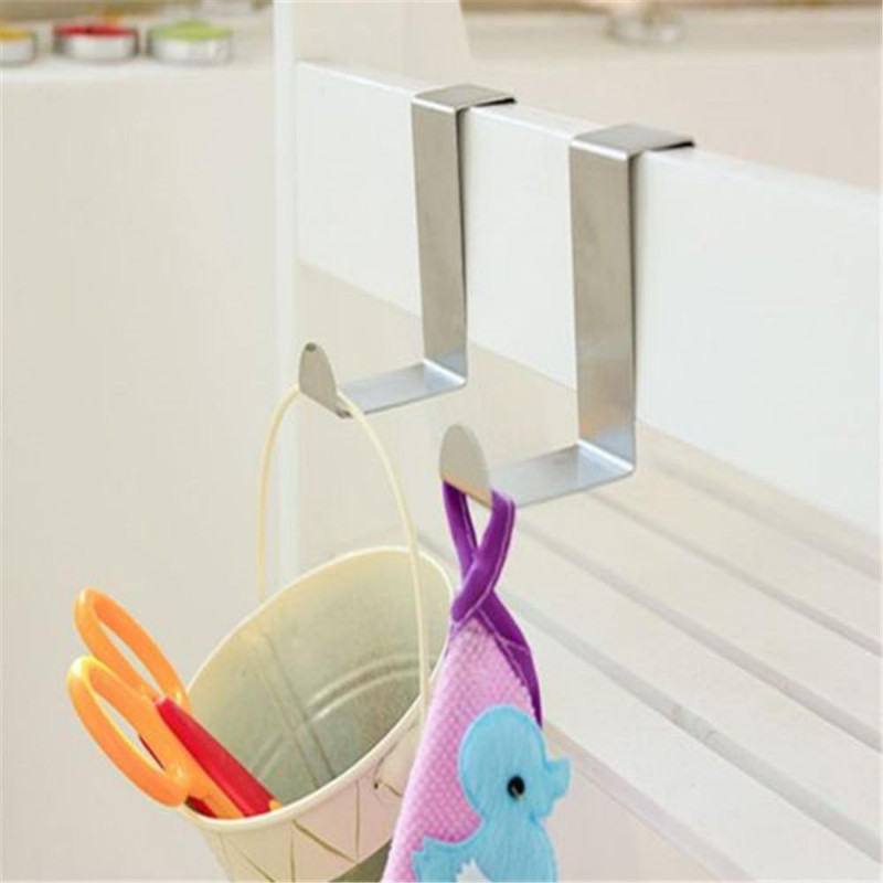 2pack Rost Över Dörr Krokar Kök Skåp Dra Handduk Kläder Hållare Galge