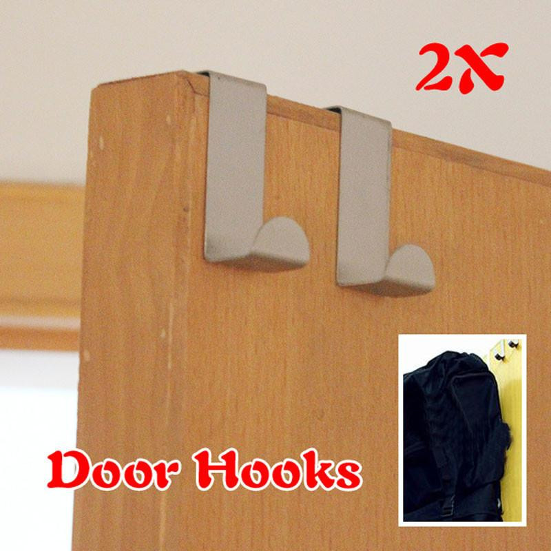 2pack Rost Stål Dörr Krokar Hängande Galge Hållare För Hängande Täcka Trasa Mat I Kitchenstrong