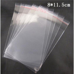 Cirka 8 X 11 5cm Klar Själv Lim Täta Plast Påsar Lagring Väska 100pcs Massa 19010007 8 X 11 5d100