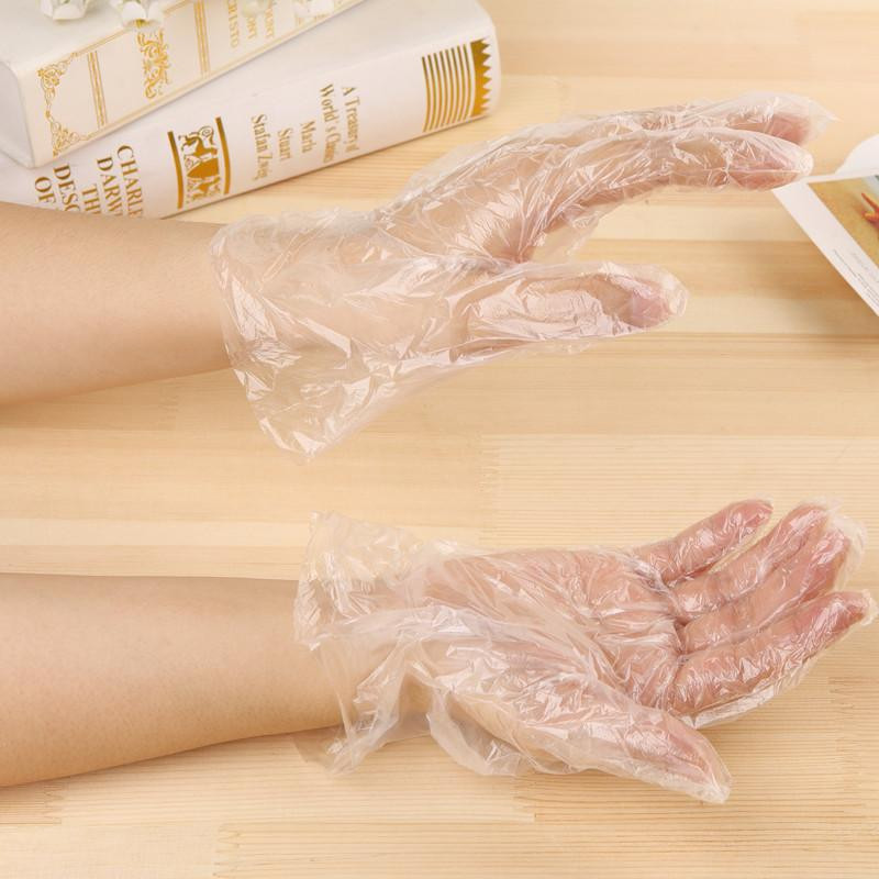 50st Massa Miljövänlig Disponibel Handskar Pe Trädgård Hushåll Restaurang Bbq Plast Multifuctional