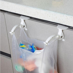 1 Uppsättning Kök Skåp Påsar Krokar Skräp Pp Plast Galge Skåp Dörr Hängande Kuggstång Hållare