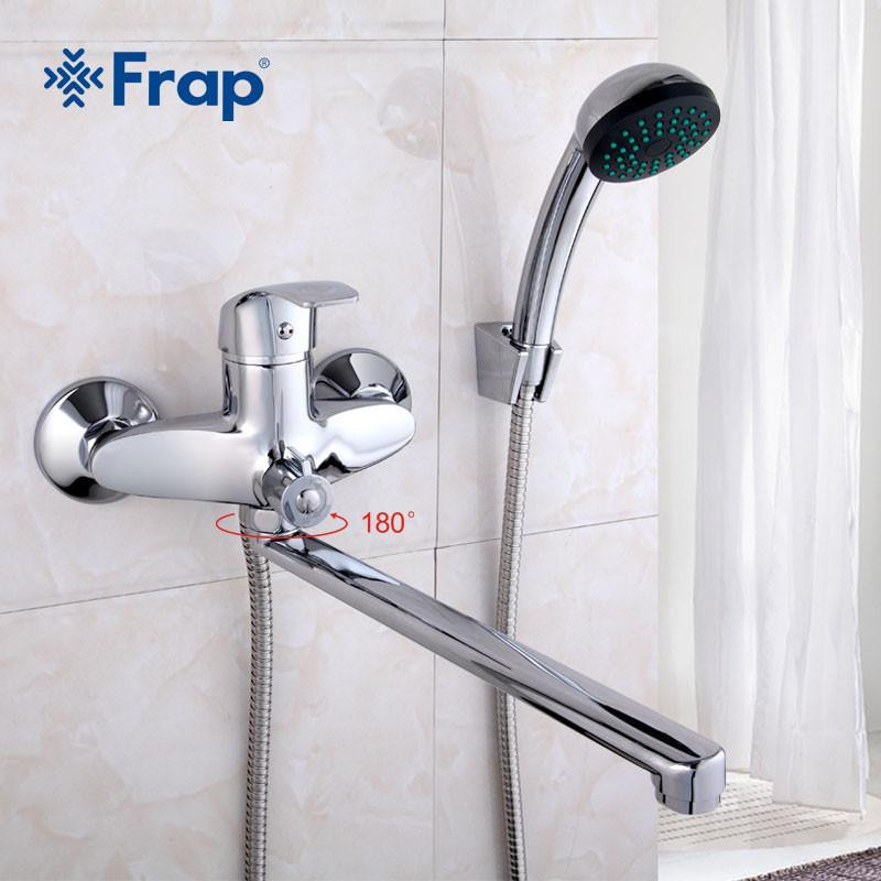 Frap En Uppsättning 30cm Längd Utlopp Roterad Mässing Kropp Badrum Dusch Kran Fyra Hantera Alternativ