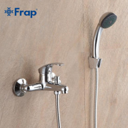 Badrum Dusch Kran Bad Kran Mixer Knacka Med Hand Dusch Huvud Uppsättning Vägg Monterad Frap F3036