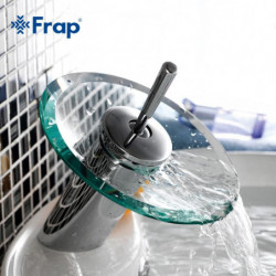 Frap Excellent Kvalitet Fast Mässing Badrum Handfat Mixer Knacka Vattenfall Kran Sjunka Fartyg Krom