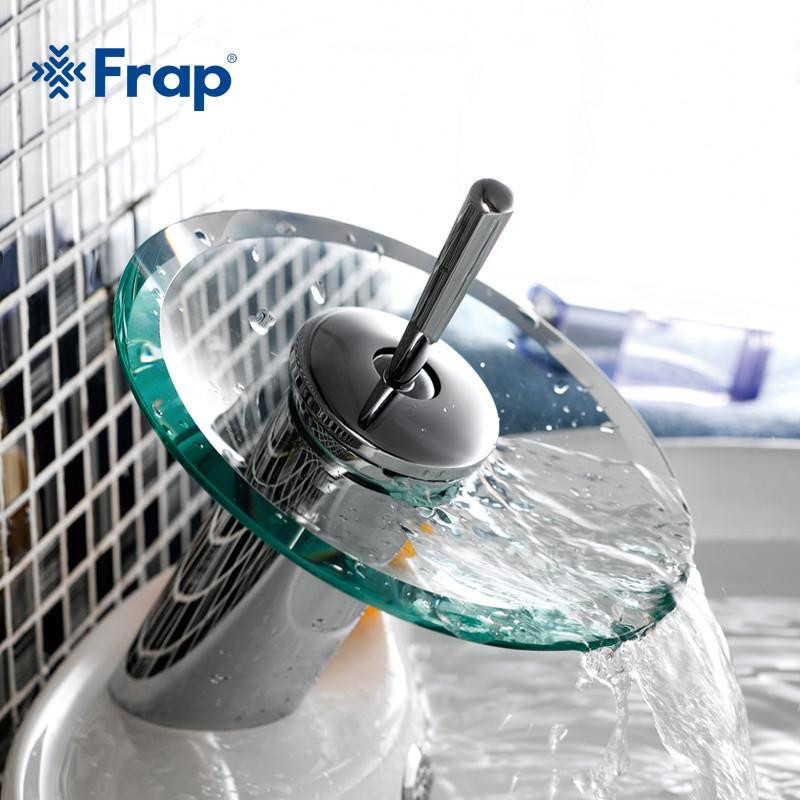 Frap Excellent Kvalitet Fast Mässing Badrum Handfat Mixer Knacka Vattenfall Kran Sjunka Fartyg Krom