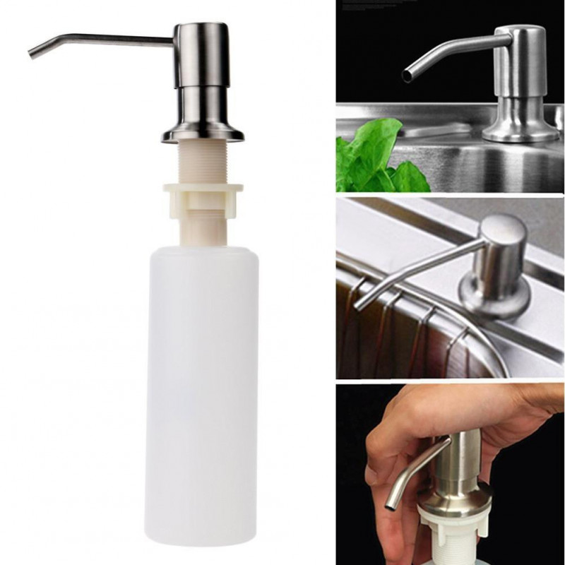 1 St Kök Sjunka Tvål Dispenser Rost Stål Huvud Magmuskler Flaska Badrum Lotion Flytande Tvål Dispenser