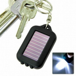 Cofa Små Svart Soldriven Led Ficklampa W Keychain Aktisk Opert Ljus