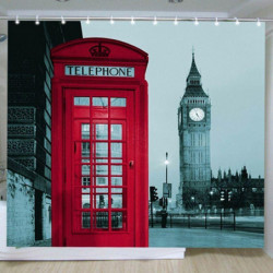 Känd Stad Landmärke Mönster Gardiner För Levande Rum London Stor Ben Gardiner För Sovrum Polyester