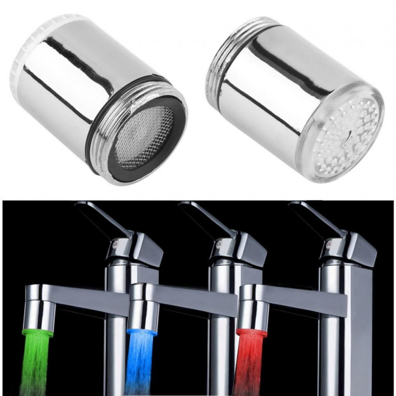 1 Pc Led Ljus Vatten Kran Knacka Beger Sig Temperatur Sensor Rgb Glöd Led Dusch Strömma Badrum Dusch