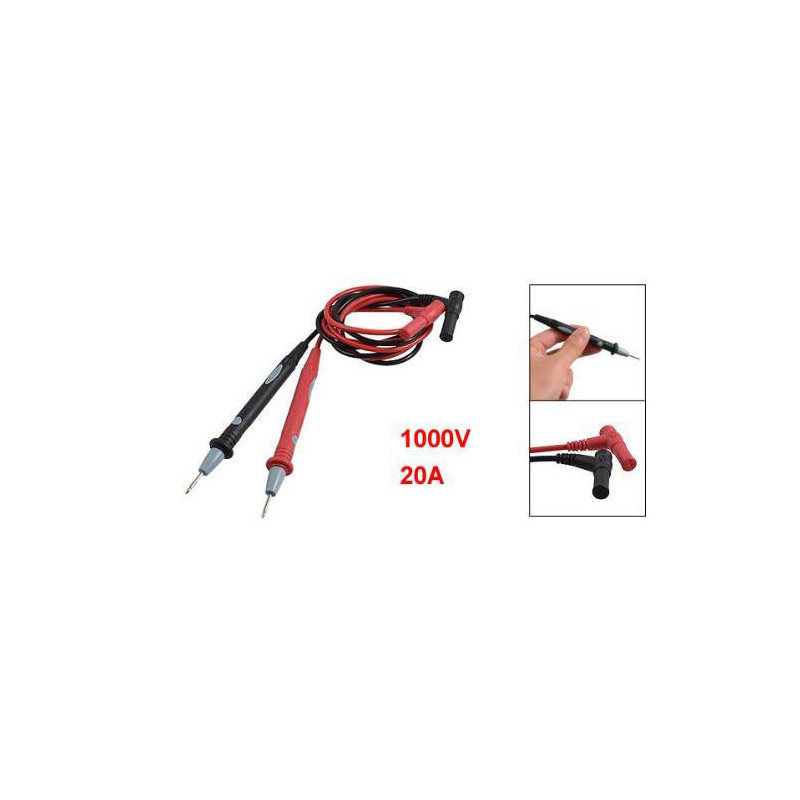 Digital Multimeter 1000v 20a Testa Leda Kabel Sond Röd Svart Ersättning Storbritannien