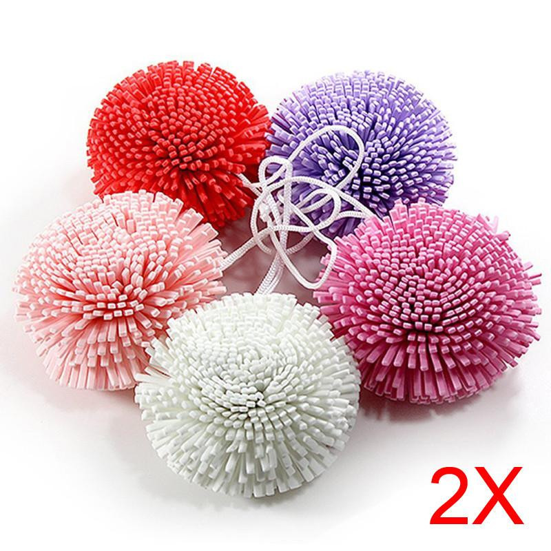 2pcs Bad Dusch Kropp Skrubba Puff Svamp Maska Eva Färgrik Bad Boll Tb