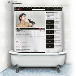 Kreativ Youtube Dusch Gardin Webbsida Bad Gardiner Vattentät Mögel Resistent Polyester Dusch Gardin