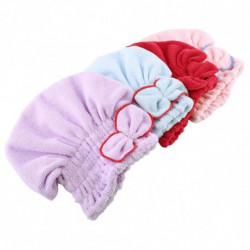Lady Bad Microfiber Handduk Snabbt Torr Hår Torkning Bowknot Bad Slå In Hatt Keps Spa Bad Keps