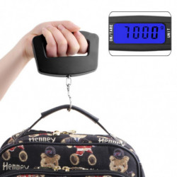 50kg 10g Lcd Skärm Digital Elektronisk Bärbar Hängande Bagage Vikt Bred Krok Skala Med Blå Bakgrundsbelysning