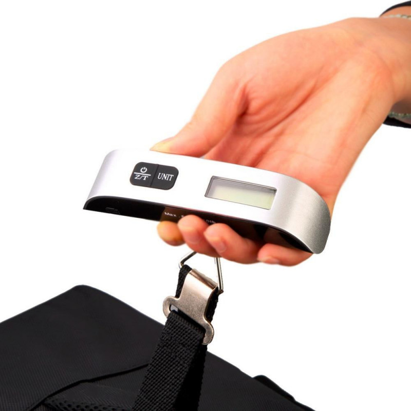50 Kg 110 Ib Elektronisk Lcd Digital Bärbar Hängande Vikt Skala Ficka Skala För Bagage Resväska Resa