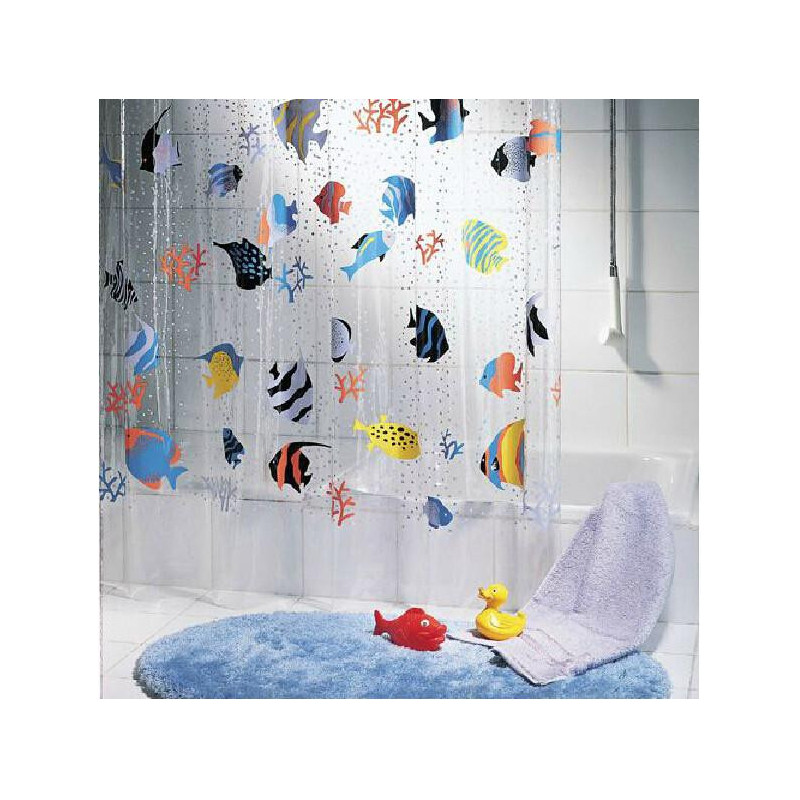 Cortinas Vattentät Transparent Pvc Under Vattnet Värld Tropisk Fisk Badrum Dusch Gardiner Bad Skärmar