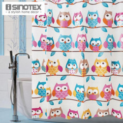 1 Pcs Dusch Bad Gardin Söt Owls 180x180cm Badrum Odukter Vattentät Eva Mode Gardin Med 12 Krokar