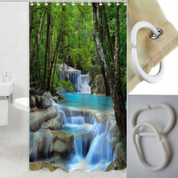 Dusch Gardin Underverk Vattenfall Natur Landskap Badrum Mildewoof Polyester Tyg Med Tyg 72 Tum 12 Krokar