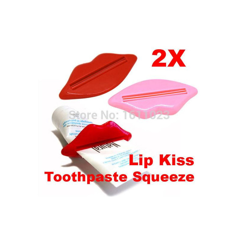 2pack Badrum Läpp Kyss Lätt Tryck Rör Dispenser Tandkräm Essnings Grej E2shopping Ramdom Färg