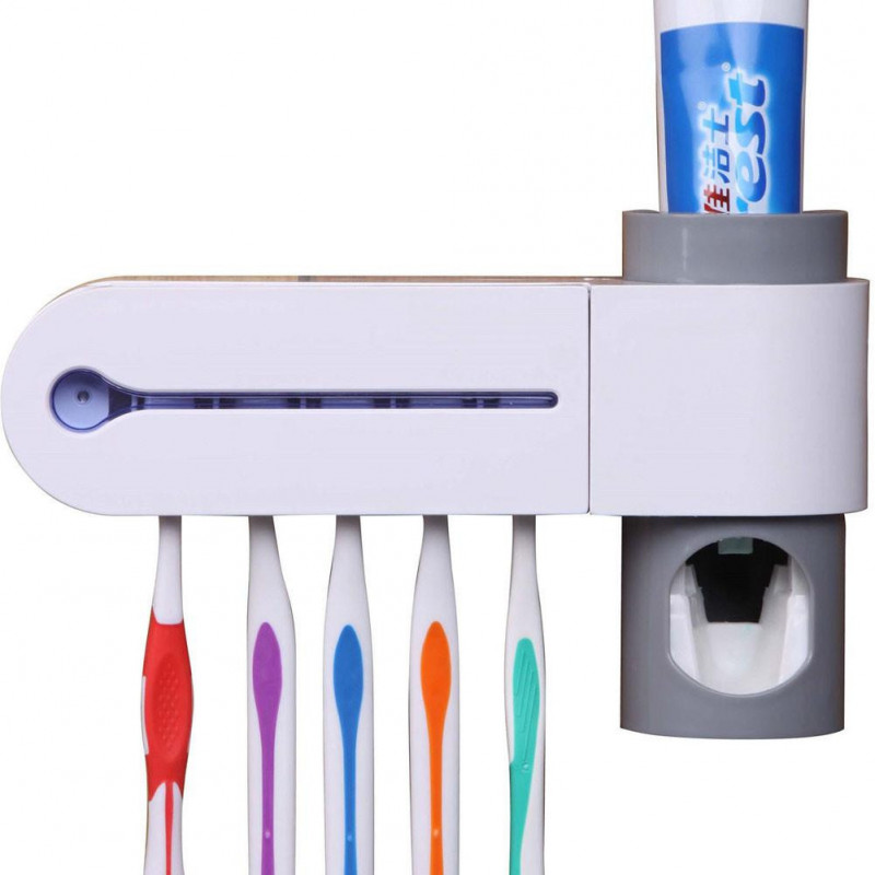 Uv Ljus Familj Badrum Uppsättning Tandborste Sterilizer Lagring Automatisk Tandkräm Fördela Bs