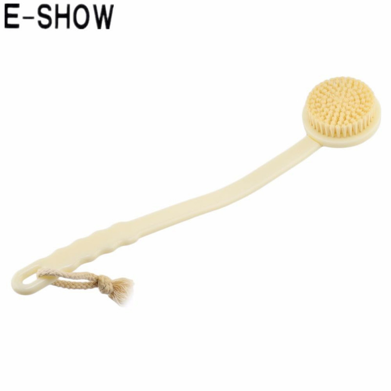 Evisa Lång Hantera Kropp Bad Massage Borsta Tillbaka Rengöring Dusch Scrubber Jade Vit
