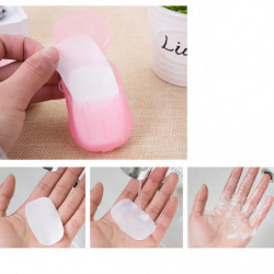 4 Lådor Massa Bekväm Mini Tvål Skiva Tvättning Hand Resa Mini Tvål Skiva Ark Skummande Låda Papper