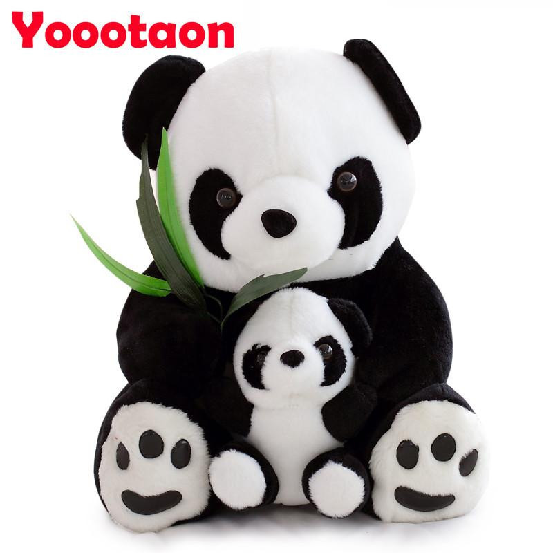25cm Sammanträde Mor Och Bebis Panda Plysch Leksaker Fylld Panda Dockor Barn Leksaker