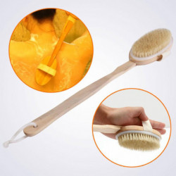 Lång Trä Spa Bad Scrubber Massager Dusch Naturlig Borst Kropp Borsta För Tillbaka