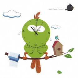 Het Maskot Uggla Vägg Klocka 3d Diy Vägg Sticker Tecknad Serie Fågel Stil Vil Verklig Klockor Hem